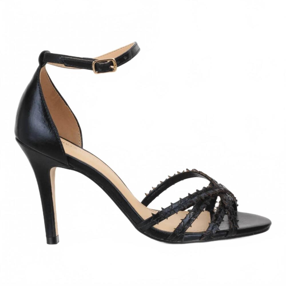 NEW BRUNO MENEGATTI women's stars dress heel sandals in black